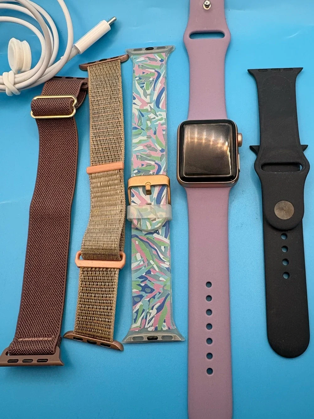 Apple watch series 3  with GPS & cellular with charger & additional bands